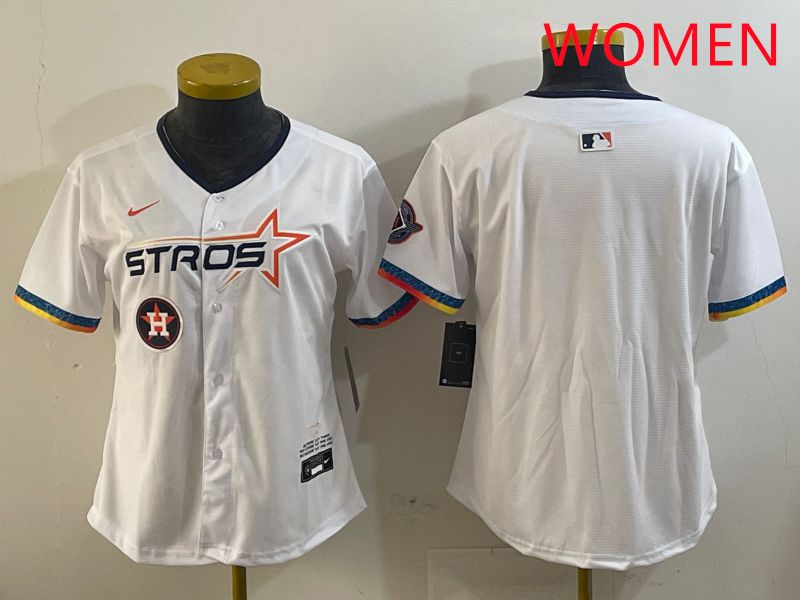 Women Houston Astros Blank White Fourth generation Joint Name 2025 Nike MLB Jersey style 4